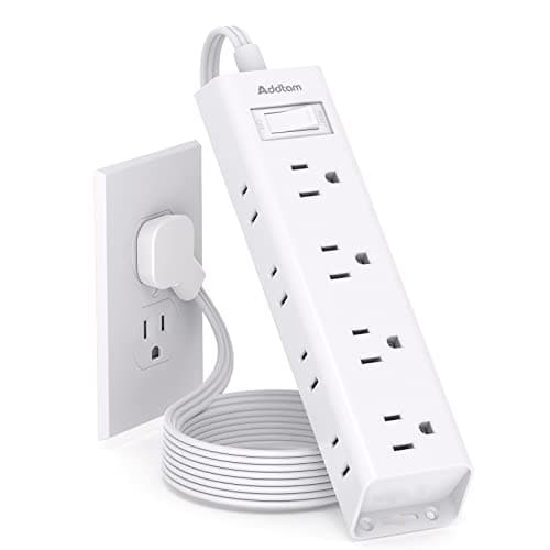 Addtam Flat-Plug Power Strip (12 outlets)